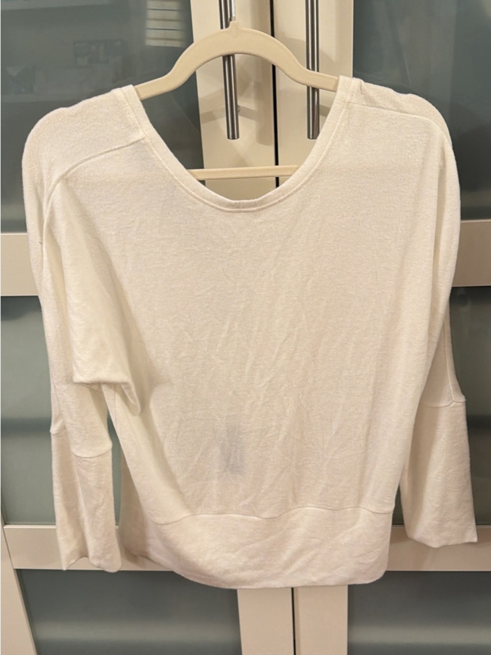 White House Black Market Cream Boatneck Lightweight Pullover